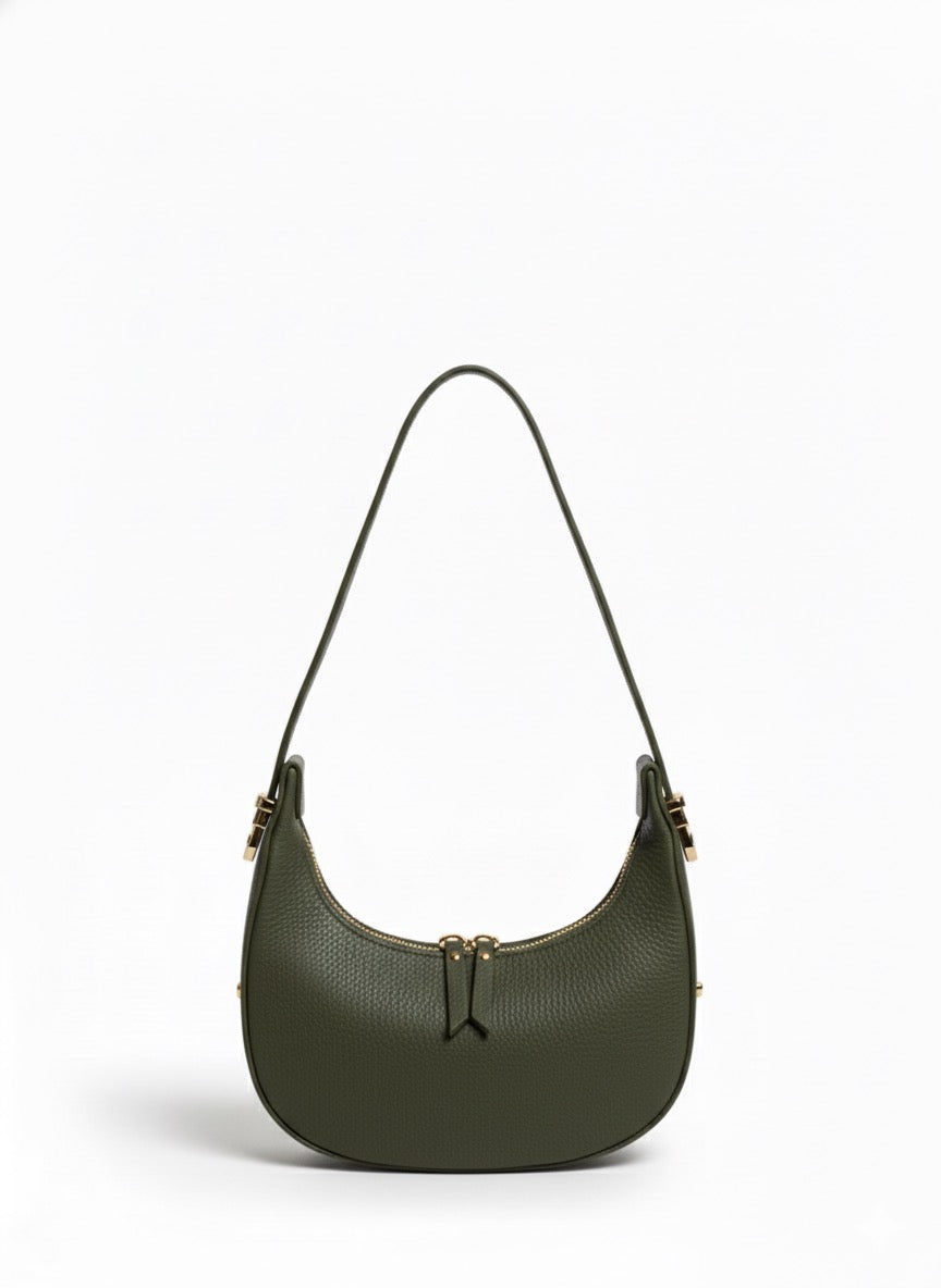 Poșetă din Piele Naturală Luna Made in Italy - Verde Militar