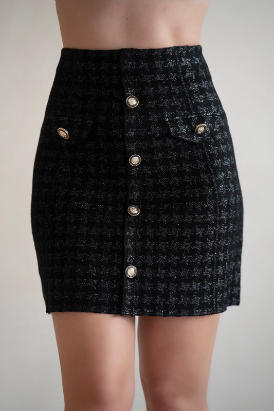 Noir Tweed Mini Skirt