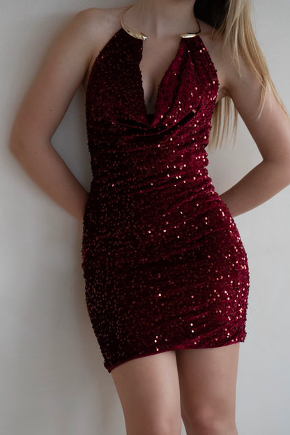 Stardust Glow Dress - Red
