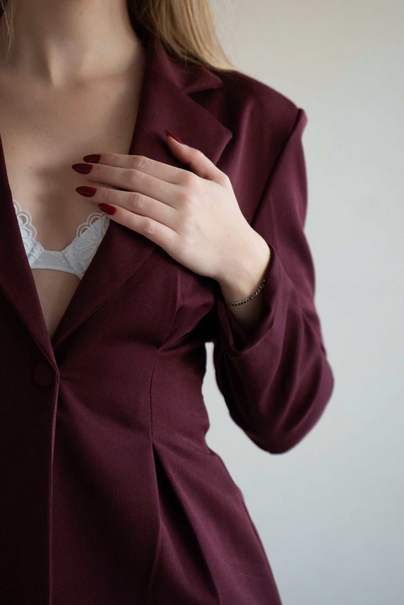 Structured Burgundy Tailored Suit