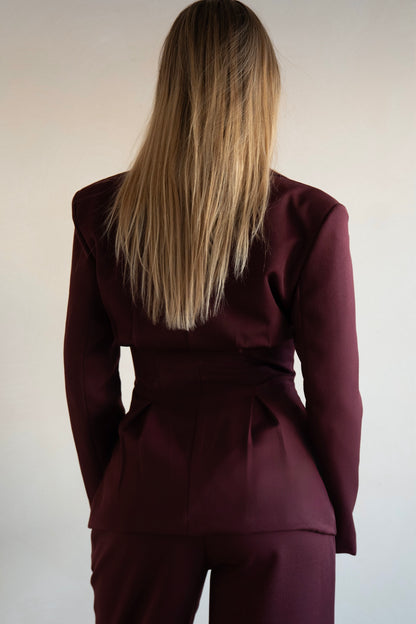 Structured Burgundy Tailored Suit