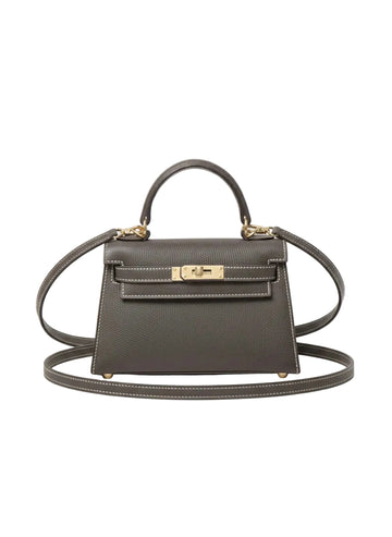 Poșetă Amelia - Taupe, Piele Naturală, Made in Italy