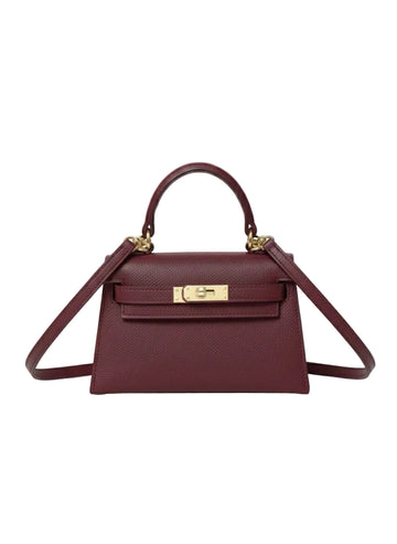 Poșetă Amelia - Bordeaux, Piele Naturală, Made in Italy