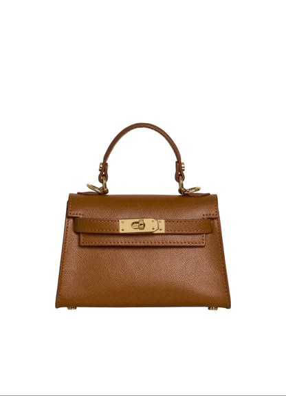 Poșetă Amelia - Camel, Piele Naturală, Made in Italy