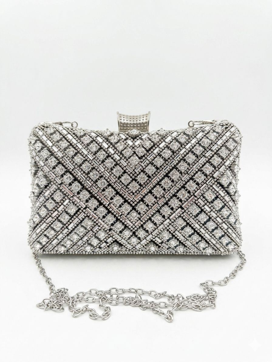 Diamond Glow Clutch - Negru