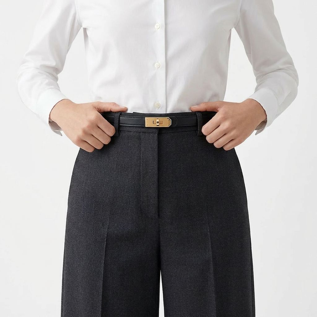 Curea din piele naturală neagră pentru femei, fabricată în Italia, cu accesorii metalice aurii și design modern, ușor de asortat cu orice ținută. Curea damă premium pentru rochii, jeans, pantaloni eleganți, fuste și outfituri office sau smart casual.