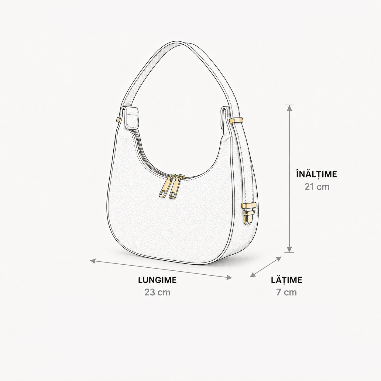 Dimensiuni Poșetă Luna roșie din piele naturală Made in Italy, model de damă cu dimensiuni aproximative 23 × 7 × 21 cm, compactă și practică pentru obiectele esențiale de zi cu zi.