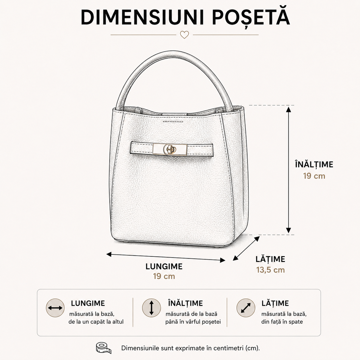 Poșetă din Piele Naturală Hera Beige Made in Italy
