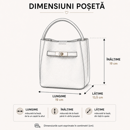 Poșetă din Piele Naturală Hera Beige Made in Italy