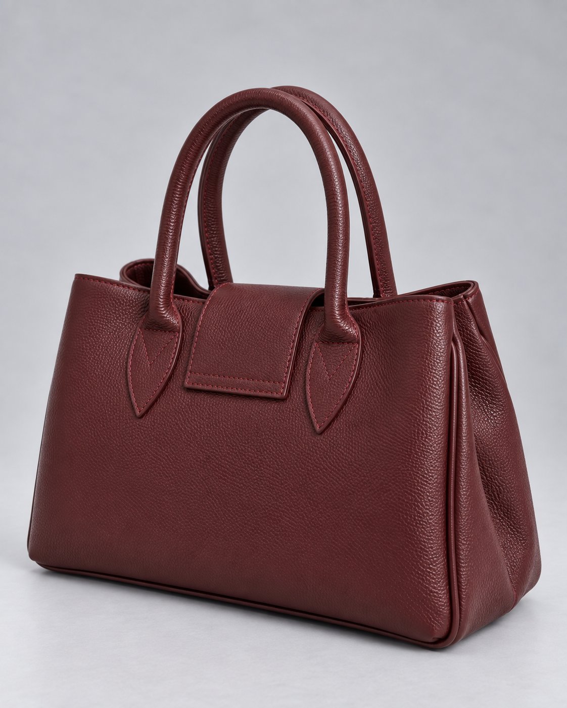 Poșetă damă Elene bordo din piele naturală, geantă elegantă și încăpătoare fabricată în Italia, ideală pentru ținute office și casual chic