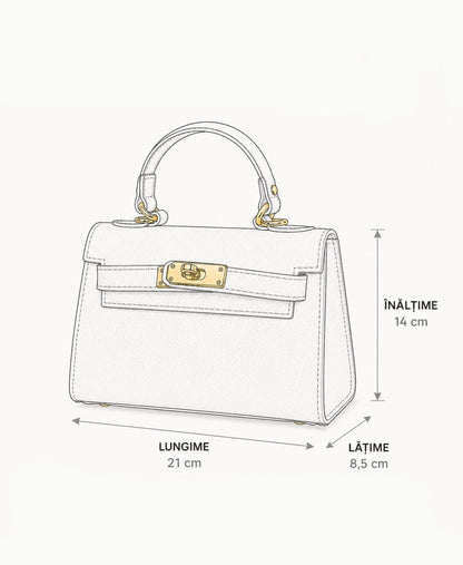 Geantă premium pentru femei, realizată din piele naturală italiană, cu curea detașabilă, accesorii aurii și design sofisticat. Poșetă Made in Italy pentru damă, perfectă pentru office, city break, ieșiri în oraș și evenimente elegante.
