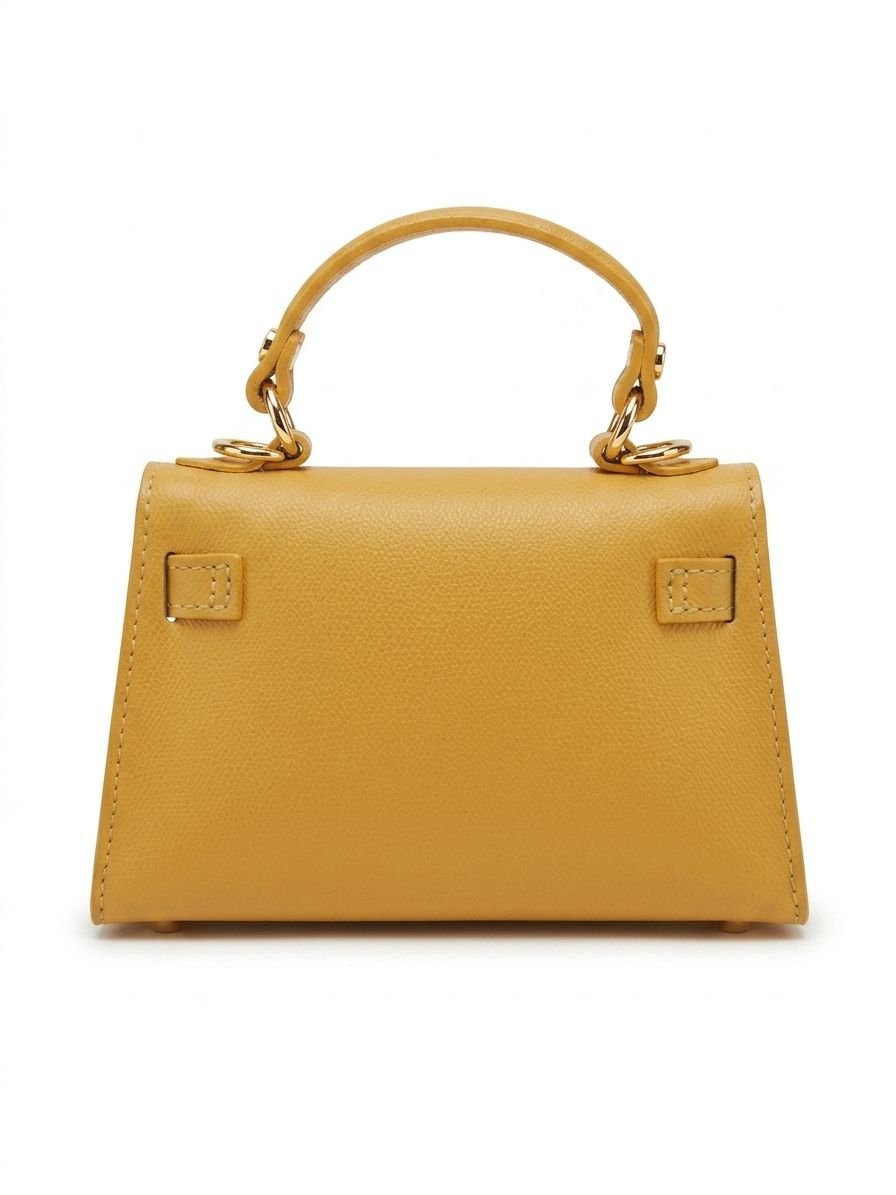 Poșetă Damă din Piele Naturală Amelia - Galbenă, Made in Italy