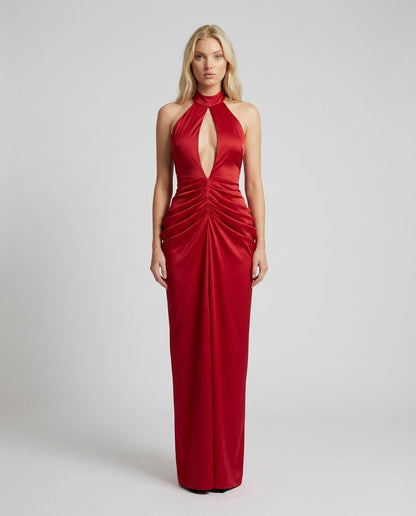Rochie de seară verde mentă pentru femei, cu croială lungă, design asimetric pe un umăr și eșarfă elegantă care completează un look feminin și sofisticat. Rochie premium pentru damă, potrivită pentru gale, petreceri elegante, recepții și ceremonii speciale.