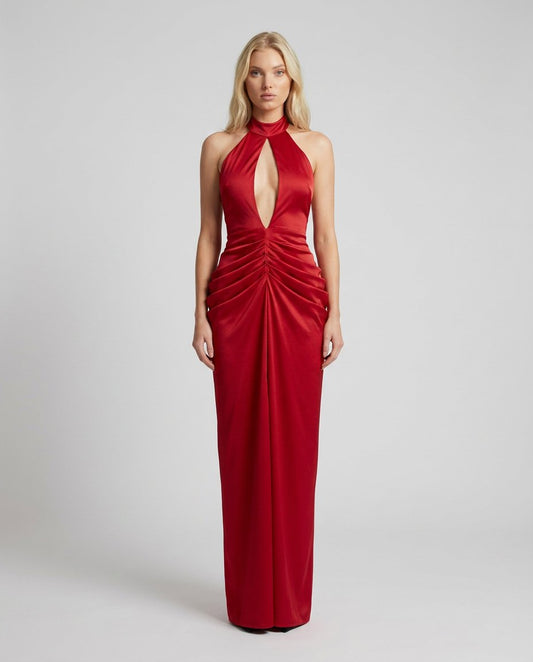 Rochie de seară verde mentă pentru femei, cu croială lungă, design asimetric pe un umăr și eșarfă elegantă care completează un look feminin și sofisticat. Rochie premium pentru damă, potrivită pentru gale, petreceri elegante, recepții și ceremonii speciale.