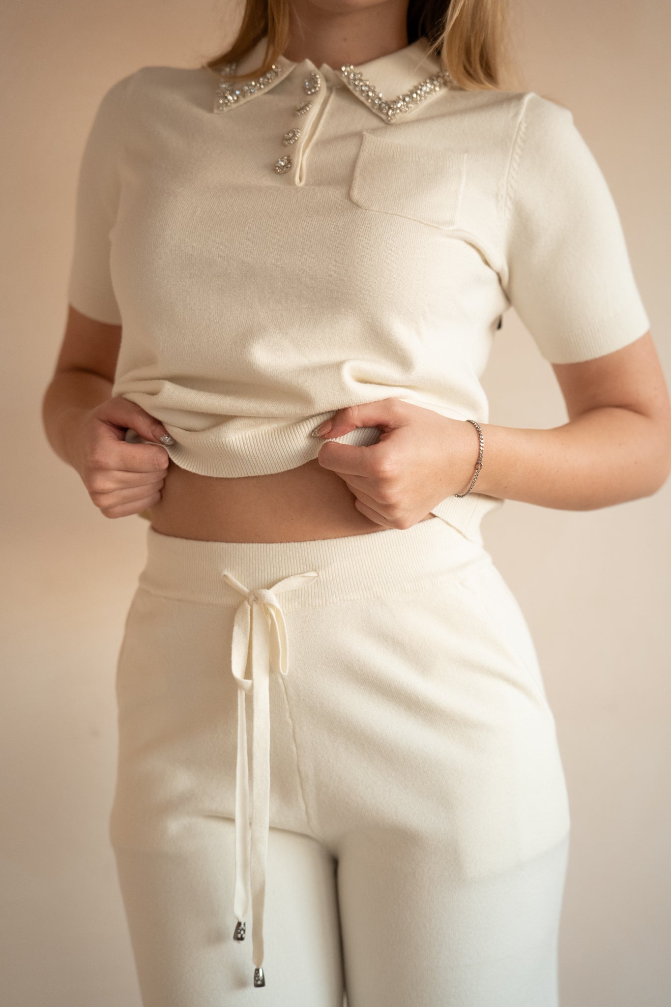 White Diamond Knit Set