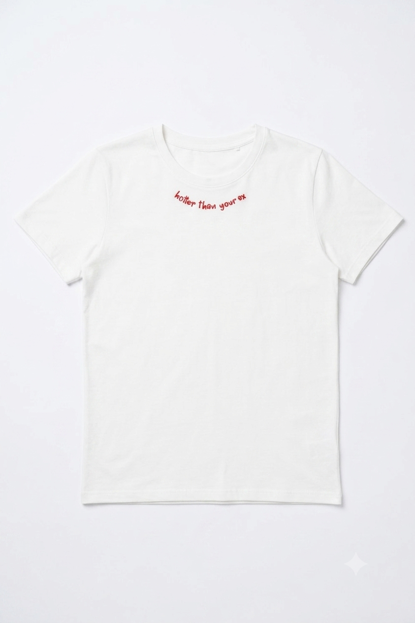 Tricou din bumbac Made in Italy cu mesaj Hotter Ex