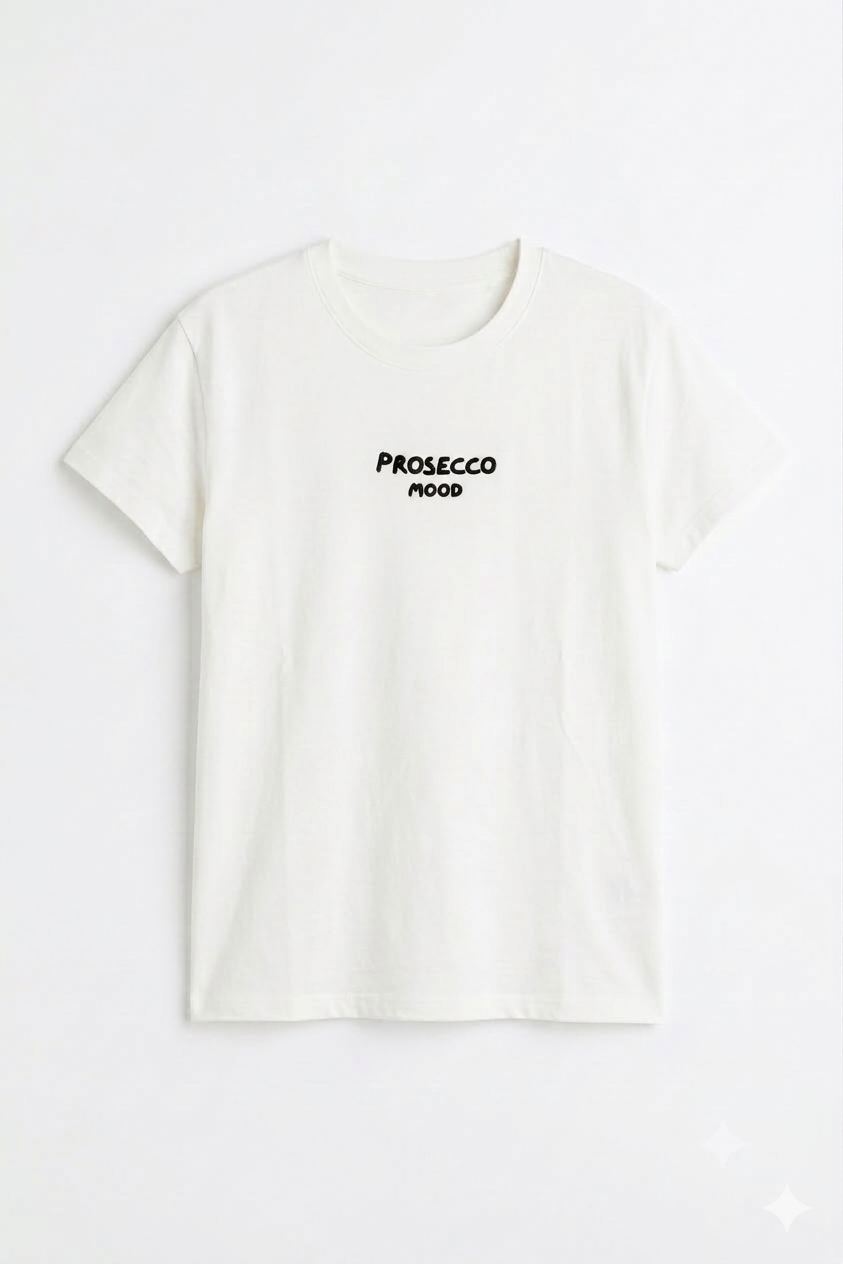 Tricou premium pentru damă din bumbac cu imprimeu Prosecco Mood